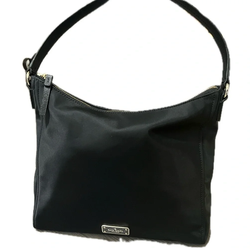 Kate Spade Nylon Purse, Leather Strap, Black